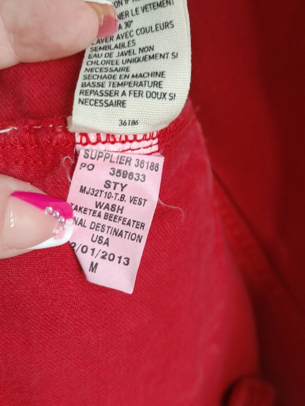 Denim & Supply Ralph Lauren Red Distressed Denim Vest Sleeveless Medium M - Picture 8 of 15